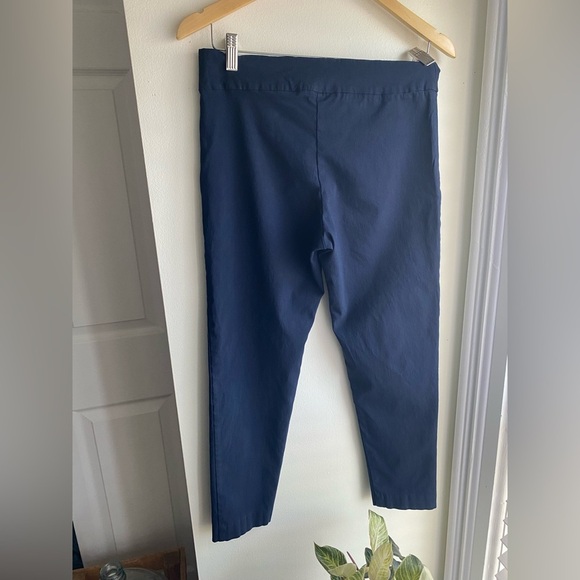 MARGARET M Slimming Pants Navy Ankle Dress Office Pull On Size Large Stretch - Picture 4 of 5